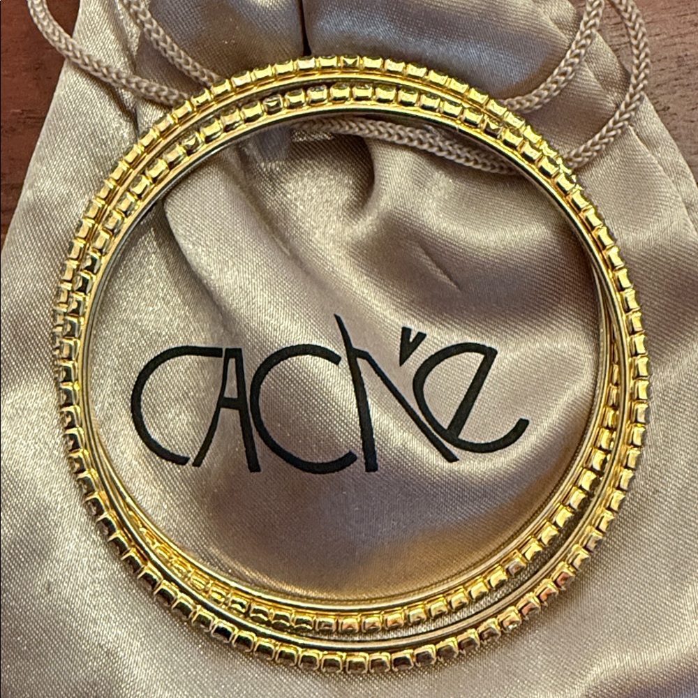 Cache Gold Tone Rhinestone Bangles - Picture 10 of 11